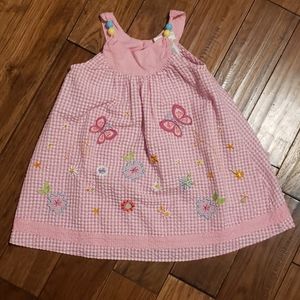 Pink Dress W/ Butterflies & Flowers